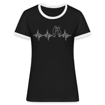 Tanzen Herzschlag - Frauen Kontrast-T-Shirt - Schwarz/Weiß - Vorne - Selfina (174cm)
