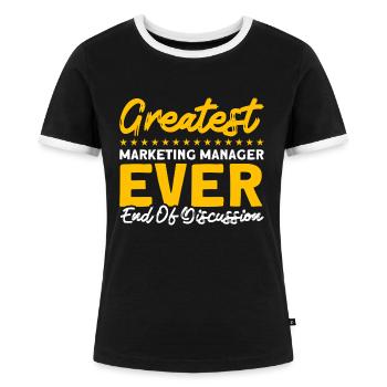 The Best Marketing Manager Digital Marketing - Women's Ringer T-Shirt - black/white - Front - Selfina (174cm)