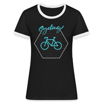 Bike - Women's Ringer T-Shirt - black/white - Front - Selfina (174cm)