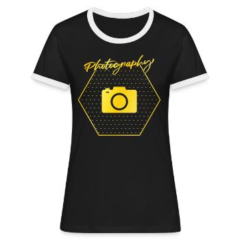 Fotografía - Camiseta contraste mujer - negro/blanco - delante - Selfina (174cm)