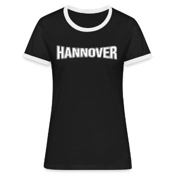 Hannover - Frauen Kontrast-T-Shirt - Schwarz/Weiß - Vorne - Selfina (174cm)