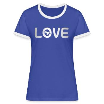 Pelikan Amour - T-shirt contrasté Femme - bleu/blanc - Devant