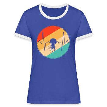 Méduse Retro Heartbeat - T-shirt contrasté Femme - bleu/blanc - Devant