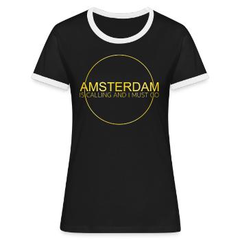 Amsterdam - Frauen Kontrast-T-Shirt - Schwarz/Weiß - Vorne - Selfina (174cm)