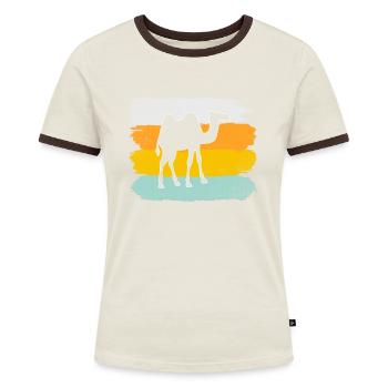 Camel Retro - Women's Ringer T-Shirt - blue/white - Front