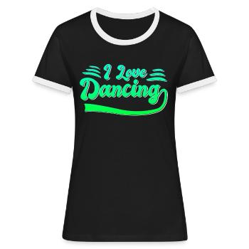 Ich liebe Tanzen - Frauen Kontrast-T-Shirt - Schwarz/Weiß - Vorne - Selfina (174cm)