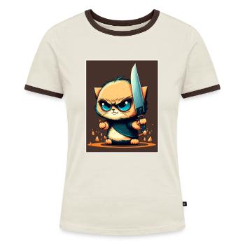 You haven't seen anything Cat Knife Kitten - Women's Ringer T-Shirt - blue/white - Front