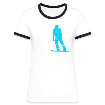 Planche à neige - T-shirt contrasté Femme - bleu/blanc - Devant