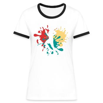 Jogging Jogger Silhouette - T-shirt contrasté Femme - bleu/blanc - Devant