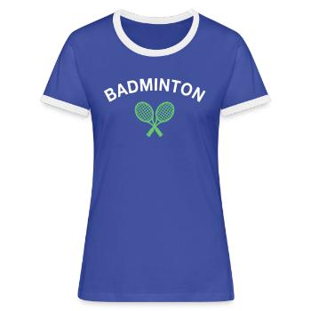Badminton - Women's Ringer T-Shirt - blue/white - Front