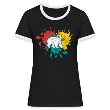 Bär - Frauen Kontrast-T-Shirt - Schwarz/Weiß - Vorne - Selfina (174cm)