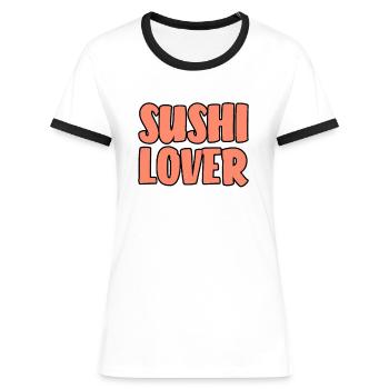 Amateurs de sushis - T-shirt contrasté Femme - bleu/blanc - Devant