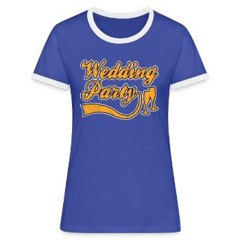 Fête de mariage - T-shirt contrasté Femme - bleu/blanc - Devant