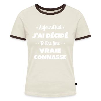 J'ai Décidé D'être une Vraie Connard Humour Lgbt - T-shirt contrasté Femme - bleu/blanc - Devant
