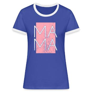 Maman - T-shirt contrasté Femme - bleu/blanc - Devant