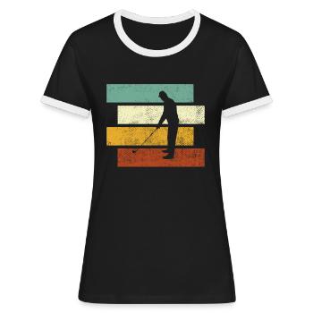 Golf Retro - Frauen Kontrast-T-Shirt - Schwarz/Weiß - Vorne - Selfina (174cm)