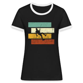 Klettern Retro - Frauen Kontrast-T-Shirt - Schwarz/Weiß - Vorne - Selfina (174cm)