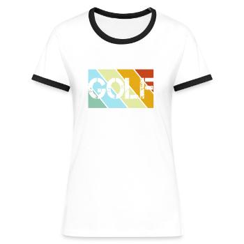 Golf Retro - Frauen Kontrast-T-Shirt - Blau/Weiß - Vorne
