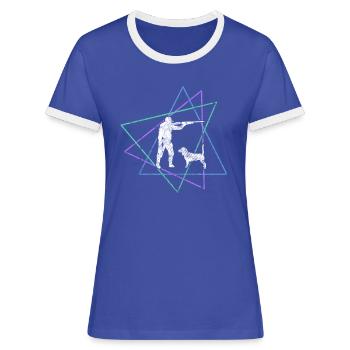Hunt - Women's Ringer T-Shirt - blue/white - Front