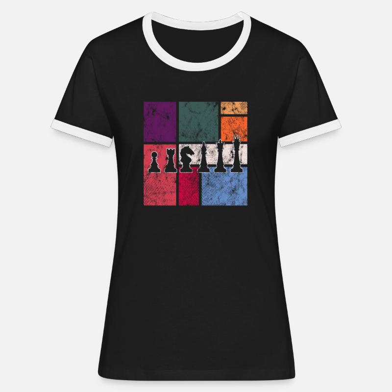 Chess - Women's Ringer T-Shirt - black/white