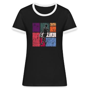 Basket-ball - T-shirt contrasté Femme - noir/blanc - Devant - Selfina (174cm)