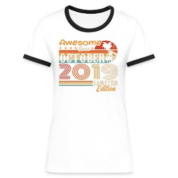 Millésime d’octobre 2019 - Octobre 2019 - T-shirt contrasté Femme - bleu/blanc - Devant
