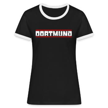 Dortmund - Frauen Kontrast-T-Shirt - Schwarz/Weiß - Vorne - Selfina (174cm)