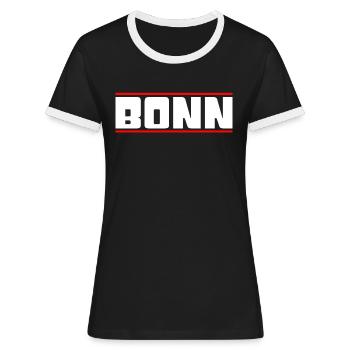 Bonn - Frauen Kontrast-T-Shirt - Schwarz/Weiß - Vorne - Selfina (174cm)