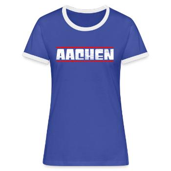 Aachen - Women's Ringer T-Shirt - blue/white - Front