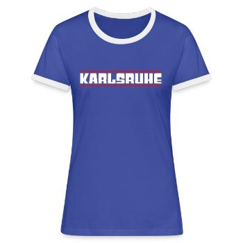 Karlsruhe - T-shirt contrasté Femme - bleu/blanc - Devant