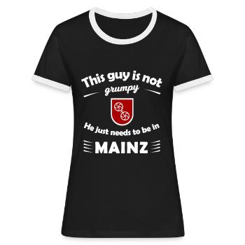 Die Mainzer - Frauen Kontrast-T-Shirt - Schwarz/Weiß - Vorne - Selfina (174cm)