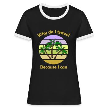 The Tourist - Women's Ringer T-Shirt - black/white - Front - Selfina (174cm)