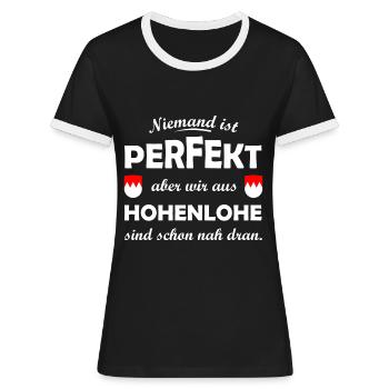 Die Hohenloher - Frauen Kontrast-T-Shirt - Schwarz/Weiß - Vorne - Selfina (174cm)