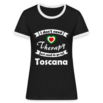 Urlaub in der Toscana - Frauen Kontrast-T-Shirt - Schwarz/Weiß - Vorne - Selfina (174cm)