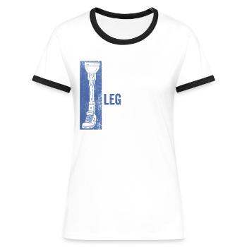 Gliedmaßen Prothese Künstliches Bein - Frauen Kontrast-T-Shirt - Blau/Weiß - Vorne