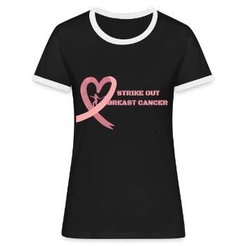 Streichen Sie Brustkrebs Pink Cancer Awareness - Frauen Kontrast-T-Shirt - Schwarz/Weiß - Vorne - Selfina (174cm)