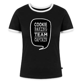 Dork Bday Bakcadeau Bakwedstrijd - Vrouwen contrastshirt - zwart/wit - Voor - Selfina (174cm)