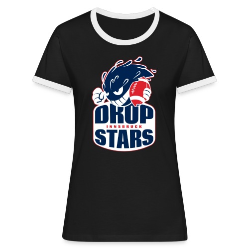 Dropstars Logo - Frauen Kontrast-T-Shirt