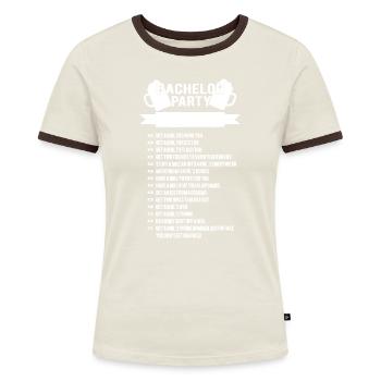 Bachelor Party Checklist Groomsmen Best Man Tee T - Women's Ringer T-Shirt - blue/white - Front