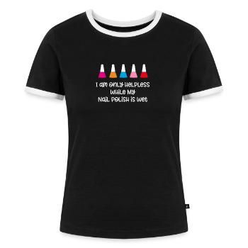 Feminist Shirt - Women's Ringer T-Shirt - black/white - Front - Selfina (174cm)