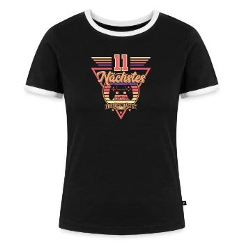 11. Geburtstag Level Freigeschaltet - Frauen Kontrast-T-Shirt - Schwarz/Weiß - Vorne - Selfina (174cm)
