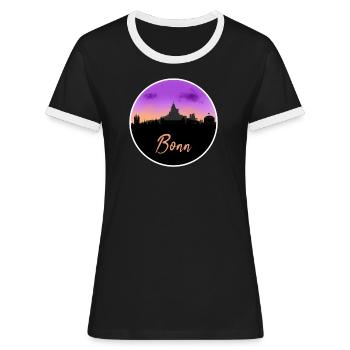 Bonn Fine Skyline - Frauen Kontrast-T-Shirt - Schwarz/Weiß - Vorne - Selfina (174cm)