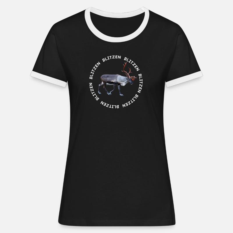 BLITZEN - Women's Ringer T-Shirt - black/white
