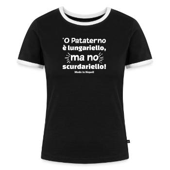 T-shirt Naples proverbe napolitain ou pataterno - T-shirt contrasté Femme - noir/blanc - Devant - Selfina (174cm)