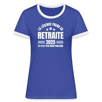 Retirement, I am retired, Retirement 2025 - Women's Ringer T-Shirt - blue/white - Front