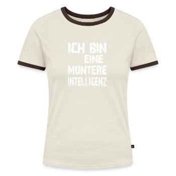 KI Spruch Ich bin eine muntere Intelligenz - Frauen Kontrast-T-Shirt - Blau/Weiß - Vorne