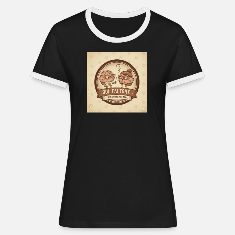 I'm Wrong - Duo Brain - Women's Ringer T-Shirt - black/white