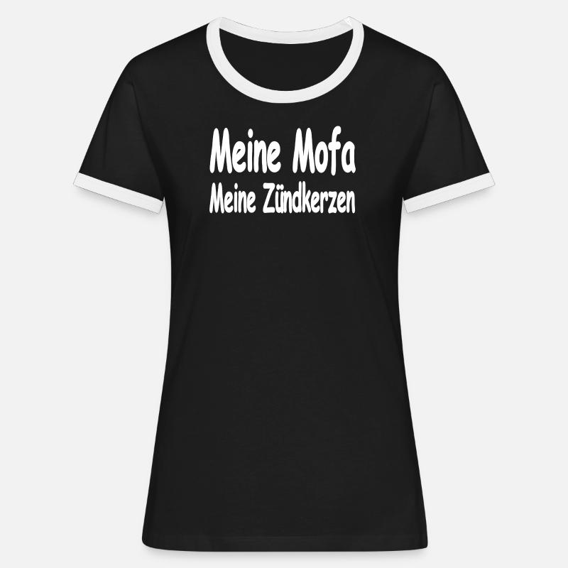 Moped - Women's Ringer T-Shirt - black/white