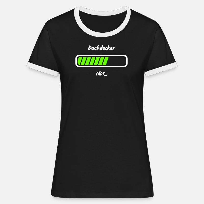 Roofer loading beam Roofer trainee - Women's Ringer T-Shirt - black/white