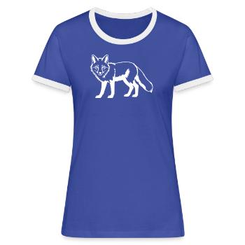 white fox white - Women's Ringer T-Shirt - blue/white - Front